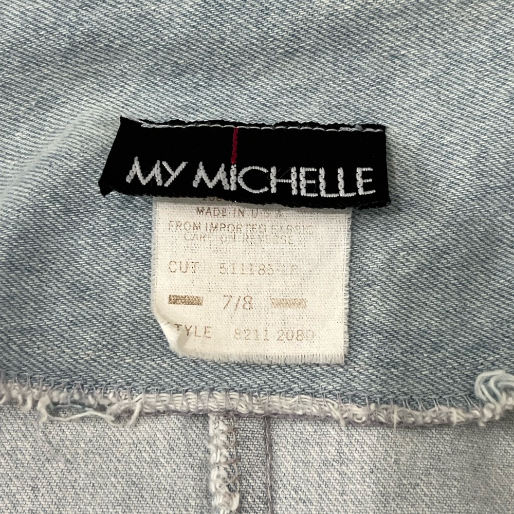Y2K My Michelle Cotton Denim Blue Button-Up Dress Silver Buttons Size: 7/8 - Picture 7 of 8